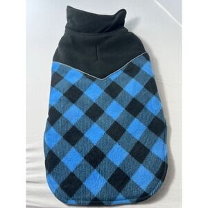 Dog Coat Jacket Sweater LARGE Fleece Plaid Reflective Back Length